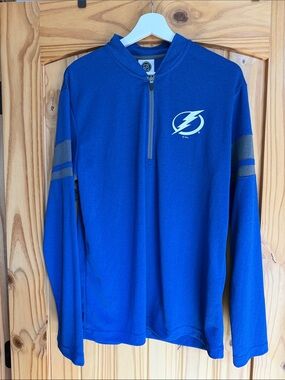 NHL Royal Blue Half-Zip Pullover with Gray Sleeve Accents